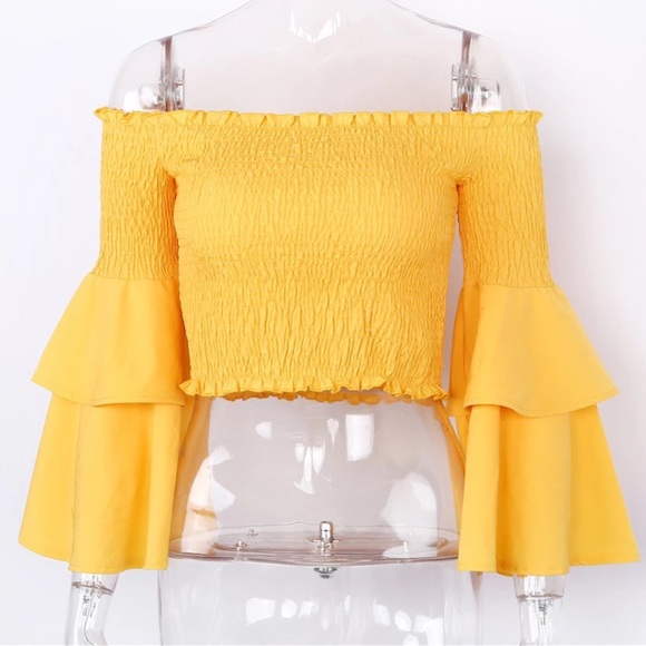 'Natalia' Strapless Smocked Long Sleeve - Picture 8 of 8